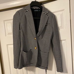 Ralph Lauren Stripe Cotton Blazer with Gold Buttons